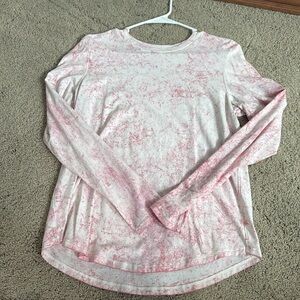 Lululemon Nulu Crewneck Long Sleeve Pink & White size 8